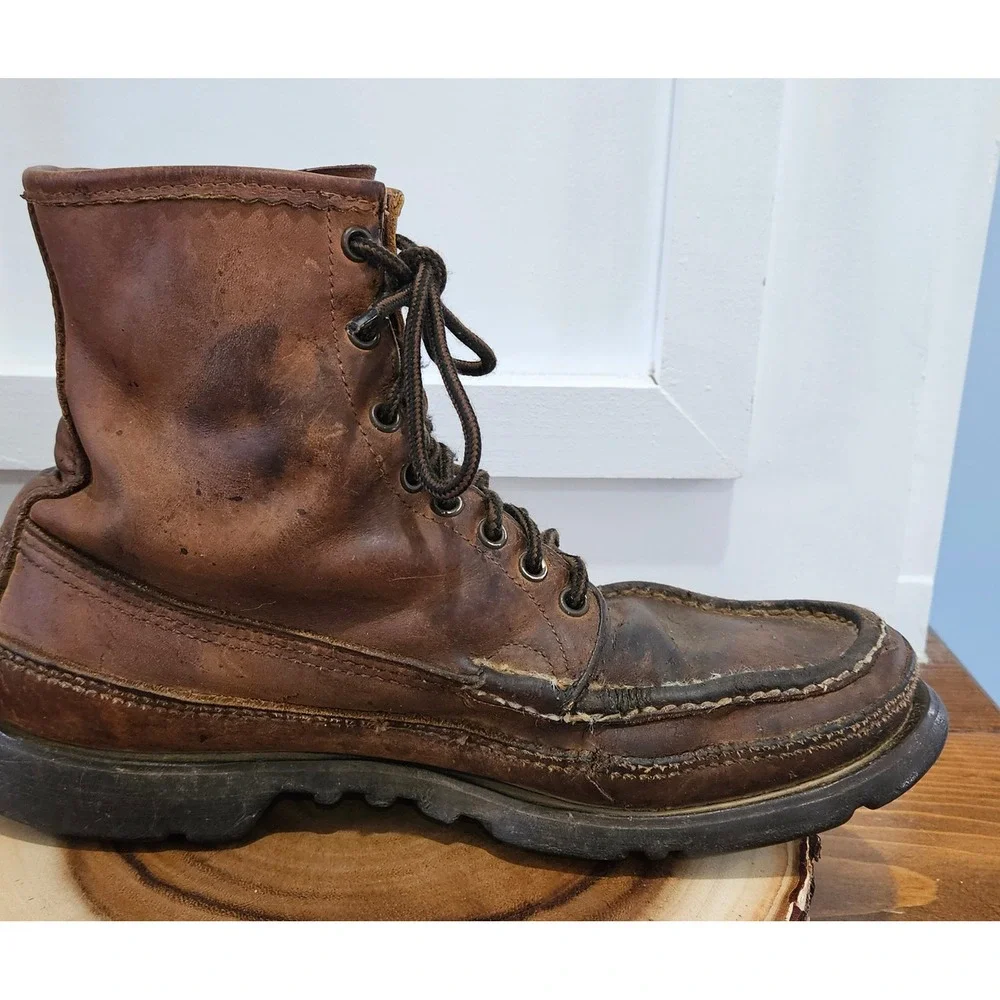 VTG W.C. Russell Moccasin Co Bird Shooter BLUE LABEL 50s 60s Boots Vibram 111/2